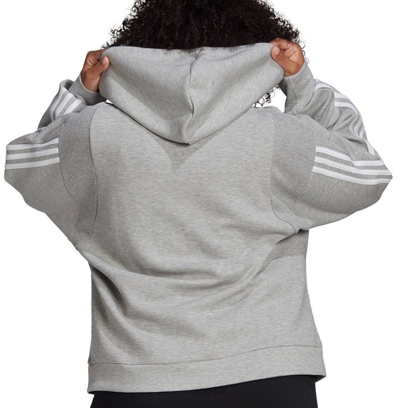 Women Adidas Full Zip Stripe Hoodie - Picture 3 of 8
